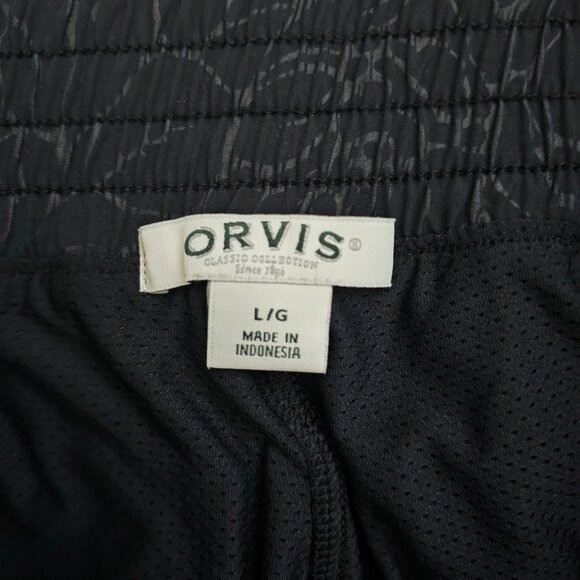 ORVIS Black Rose Embossed Print Mesh Inner Shorts Pull-On Travel Skort Size L - Picture 8 of 15